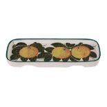 A Wemyss pen tray, circa 1900, painted with branches of oranges, impressed  A Wemyss pen tray, circa