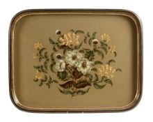 A Henry Loveridge & Co. Wolverhampton large papier mache tray, mid 19th century  A Henry