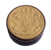 A French wood and gilt metal circular bonbonniere box  A French wood and gilt metal circular