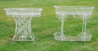 Two similar wirework planters, 20th century  Two similar wirework planters,   20th century, each