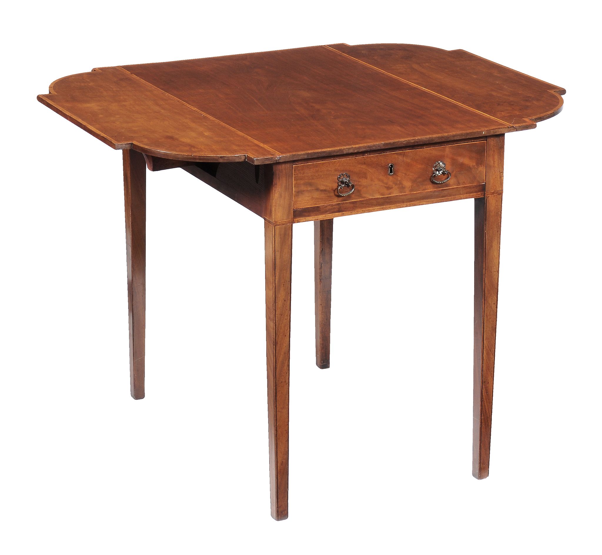 A George III mahogany and rosewood crossbanded pembroke table , circa 1800  A George III mahogany