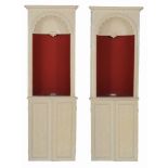 A pair of recess display cabinets , late 20th century  A pair of recess display cabinets  , late