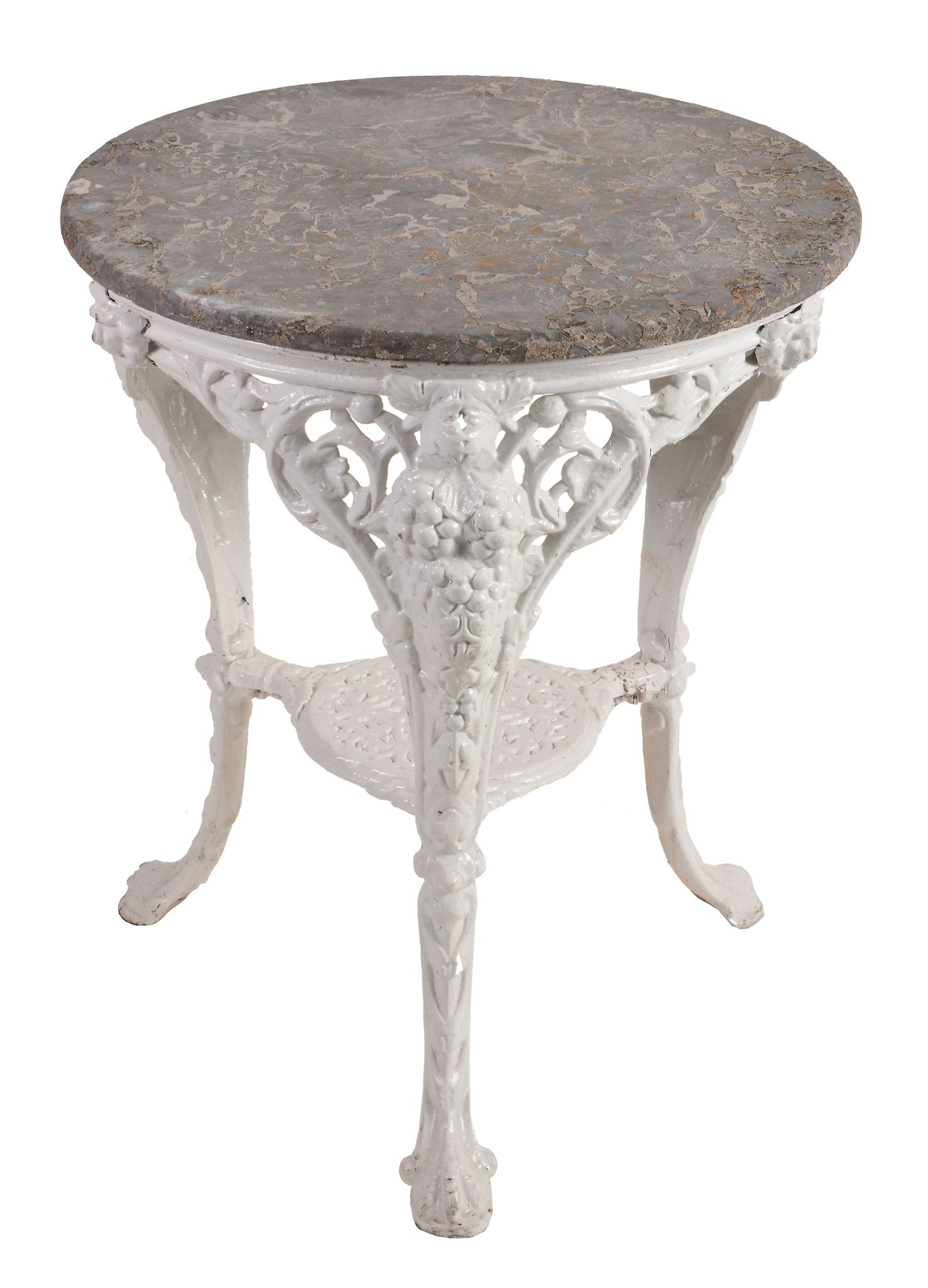 A late Victorian 'Britiannia' pattern cast iron pub table  A late Victorian 'Britiannia' pattern