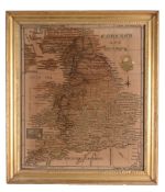 A large sampler map of the counties of England and Wales , mid 19th century  A large sampler map