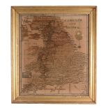 A large sampler map of the counties of England and Wales , mid 19th century  A large sampler map