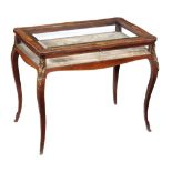 A French rosewood vitrine table, late 19th century  A French rosewood vitrine table,   late 19th