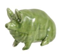 A Wemyss piglet, circa 1900, with green glaze, impressed mark 'WEMYYS WARE R  A Wemyss piglet, circa