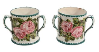 Two Wemyss three-handled loving cups, circa 1900 , probably by Karel Nekola  Two Wemyss three-