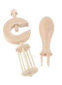 A Regency ivory sewing clamp, circa 1820, with a turned disc clamp below a...  A Regency ivory