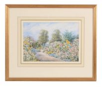 Joan Molyneux Stannard (1903-1942) - Garden borders Watercolour Signed lower left 24 x 33.5 cm. (9