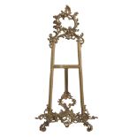 A foliate cast brass table display easel in Louis XV taste, 20th century  A foliate cast brass table