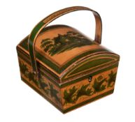 A Regency penworked, painted and lacquered wood casket, circa 1815  A Regency penworked, painted and