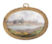 A small Meissen oval topographical plaque, 19th century  A small Meissen oval topographical