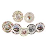 A selection of nine assorted British pottery children's plates  A selection of nine assorted British