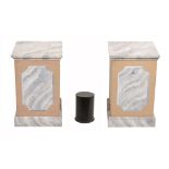 A pair of simulated marble pedestals, of recent manufacture  A pair of simulated marble pedestals,