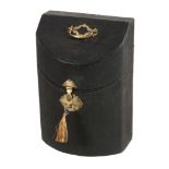 A George III shagreen covered knife box, circa 1800, bow fronted  A George III shagreen covered