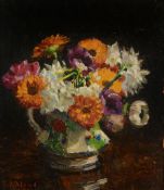 Emily Beatrice Bland (1867-1954) - Still life of flowers in a vase Oil on board Signed and