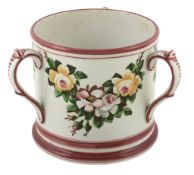 A large Wemyss three-handled loving cup or tyg, circa 1890-1900  A large Wemyss three-handled loving