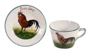 A small Wemyss early morning 'Bonjour' plate, circa 1900  A small Wemyss early morning 'Bonjour'