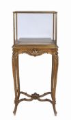 A French brass and giltwood vitrine , 19th century  A French brass and giltwood vitrine  , 19th