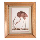 A framed and glazed bead and needlework picture of a cockatoo  A framed and glazed bead and