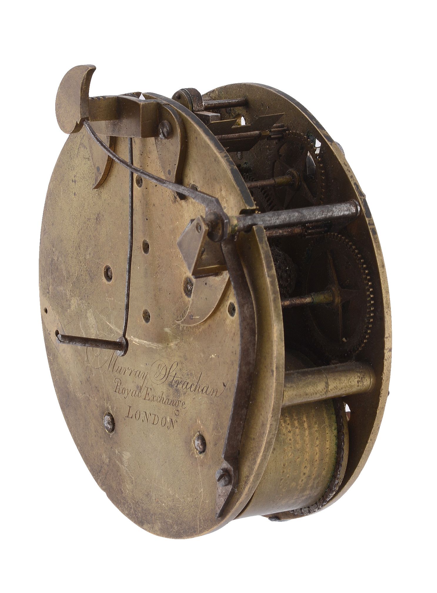 A Regency small eight-day fusee mantel clock movement Murray and Strachan - Image 2 of 3