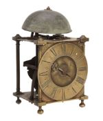 A Queen Anne brass lantern clock John Michell, Chardstock