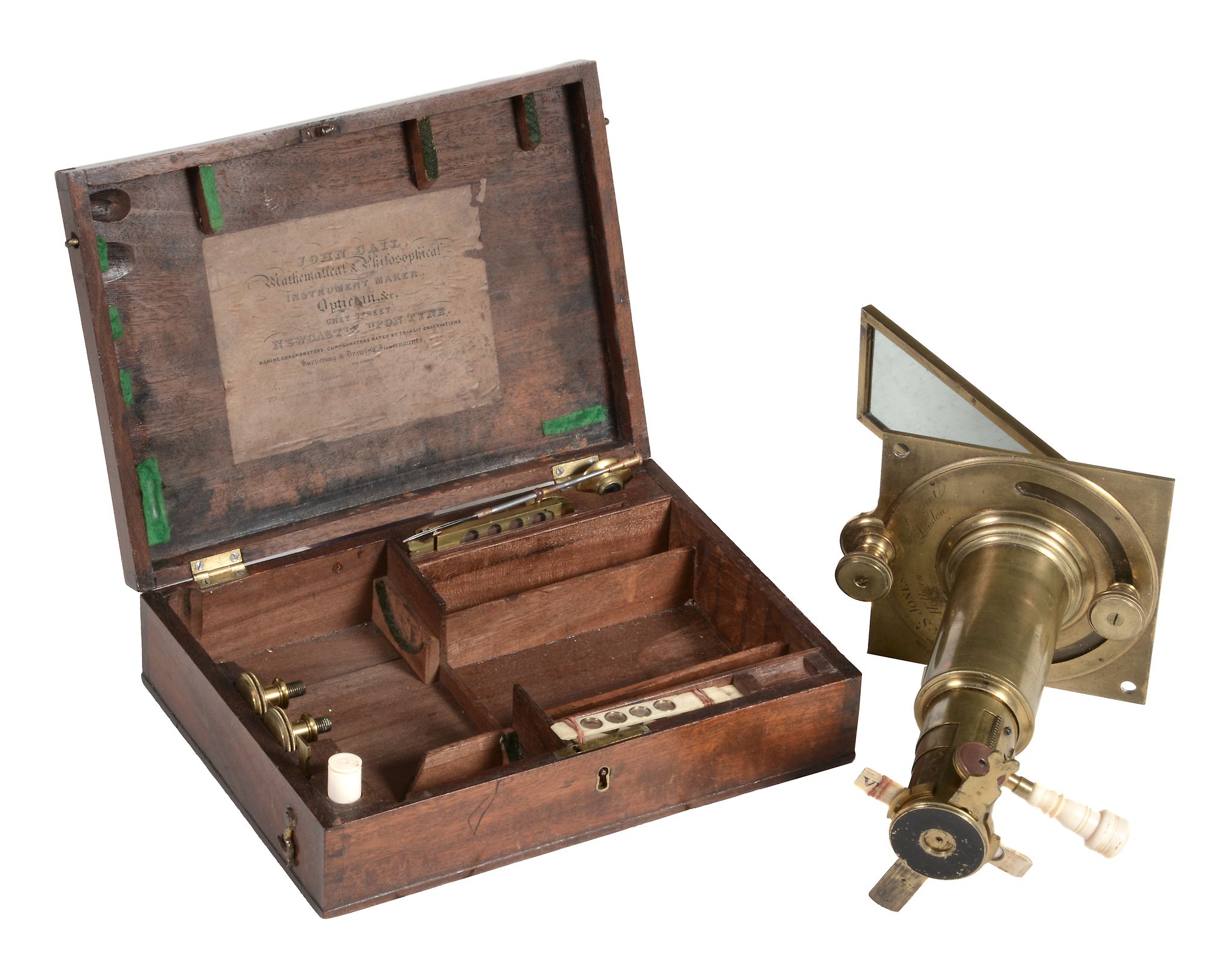 A George III lacquered brass solar microscope William and Samuel Jones, London - Image 2 of 4