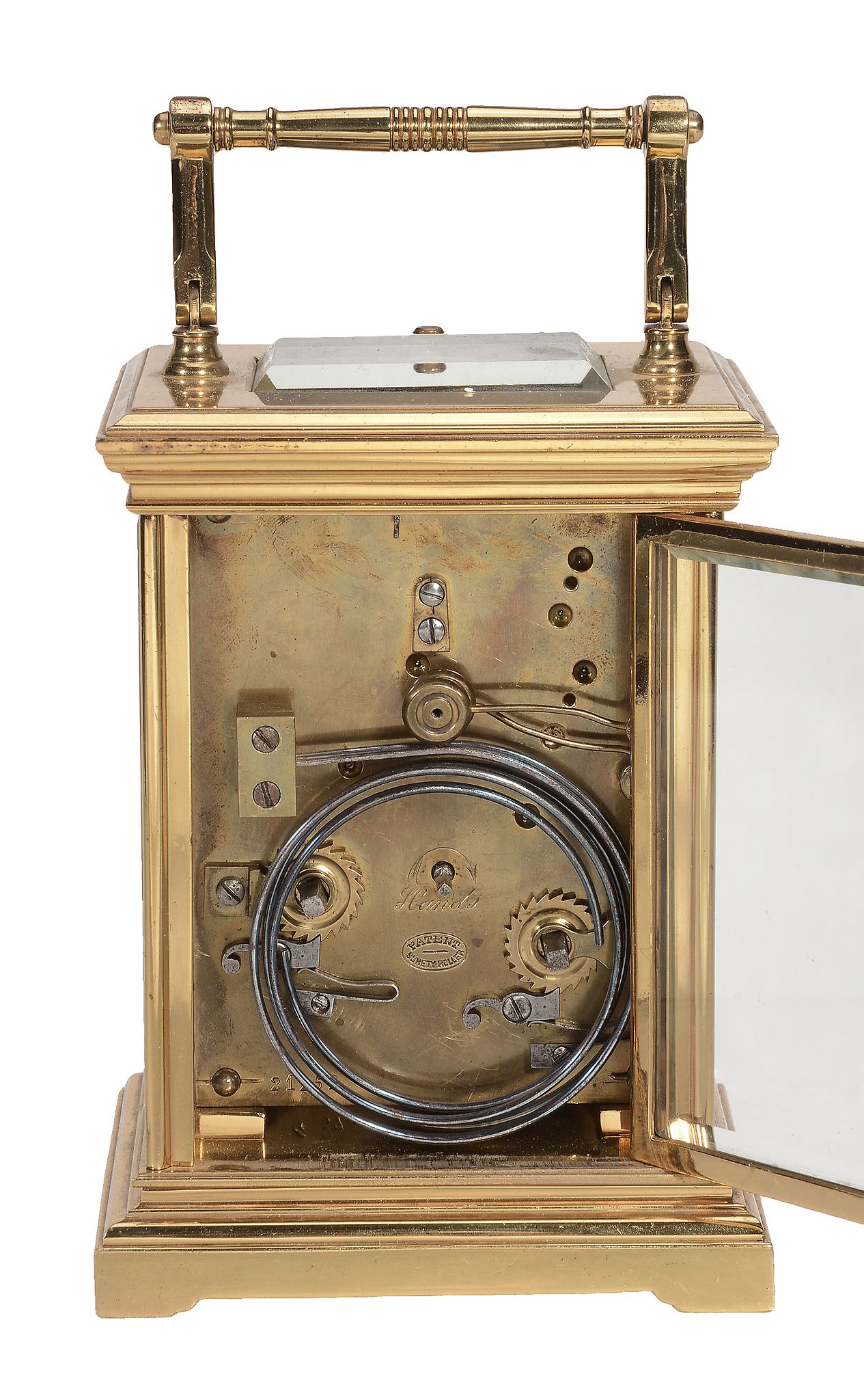 A French laquered brass petite sonnerie striking carriage clock with... - Image 2 of 3