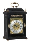 An ebony table clock with pull-quarter repeat on six bells Markwick, London