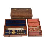 Two mahogany cased Sikes' Hydrometers Dring and Fage, London, and T. O