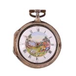 A George III gilt pair-cased verge pocket watch Richard Baker, Tamworth