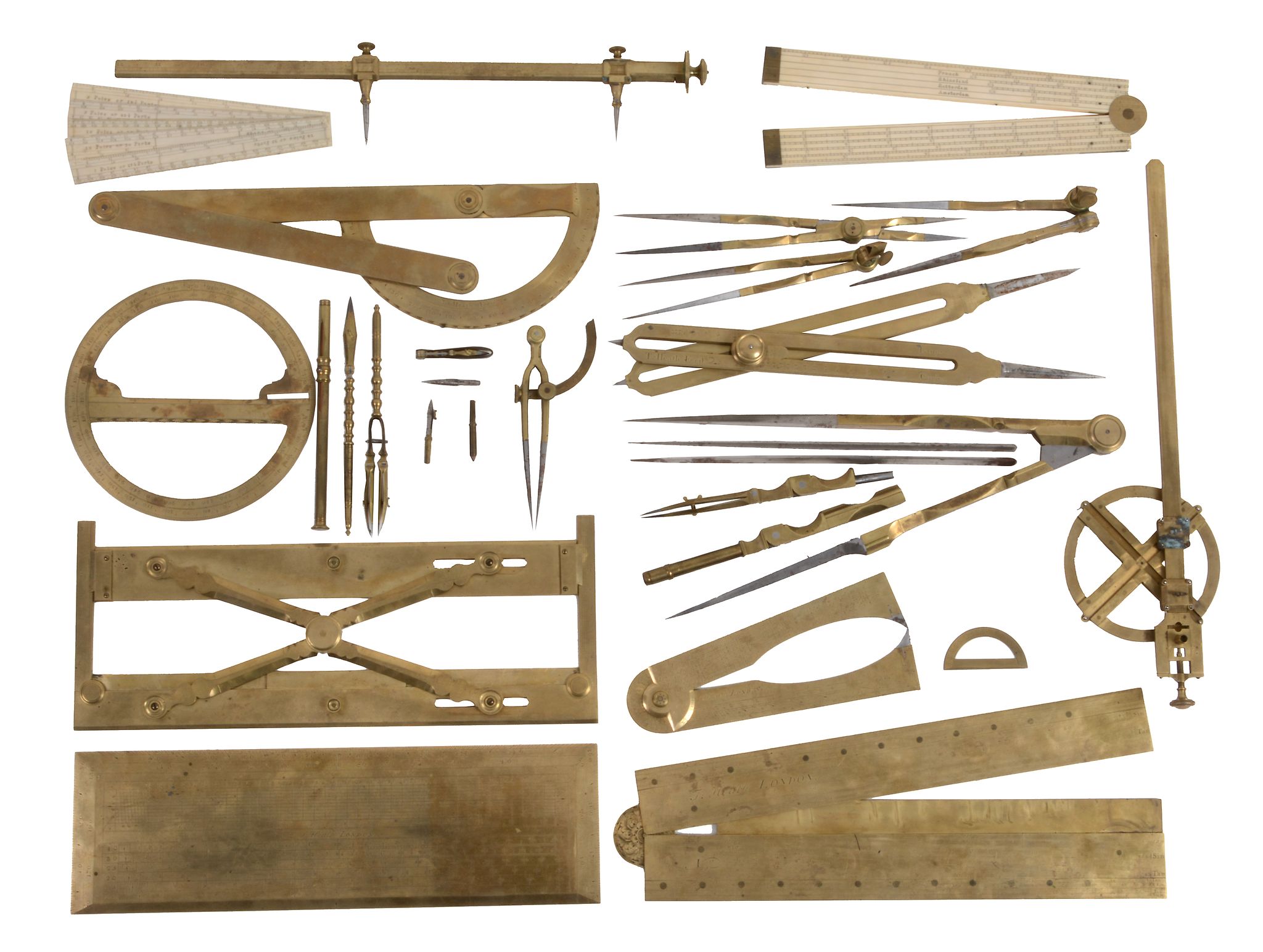 A fine George II cased set of mathematical drawing instruments Thomas Heath - Image 2 of 10