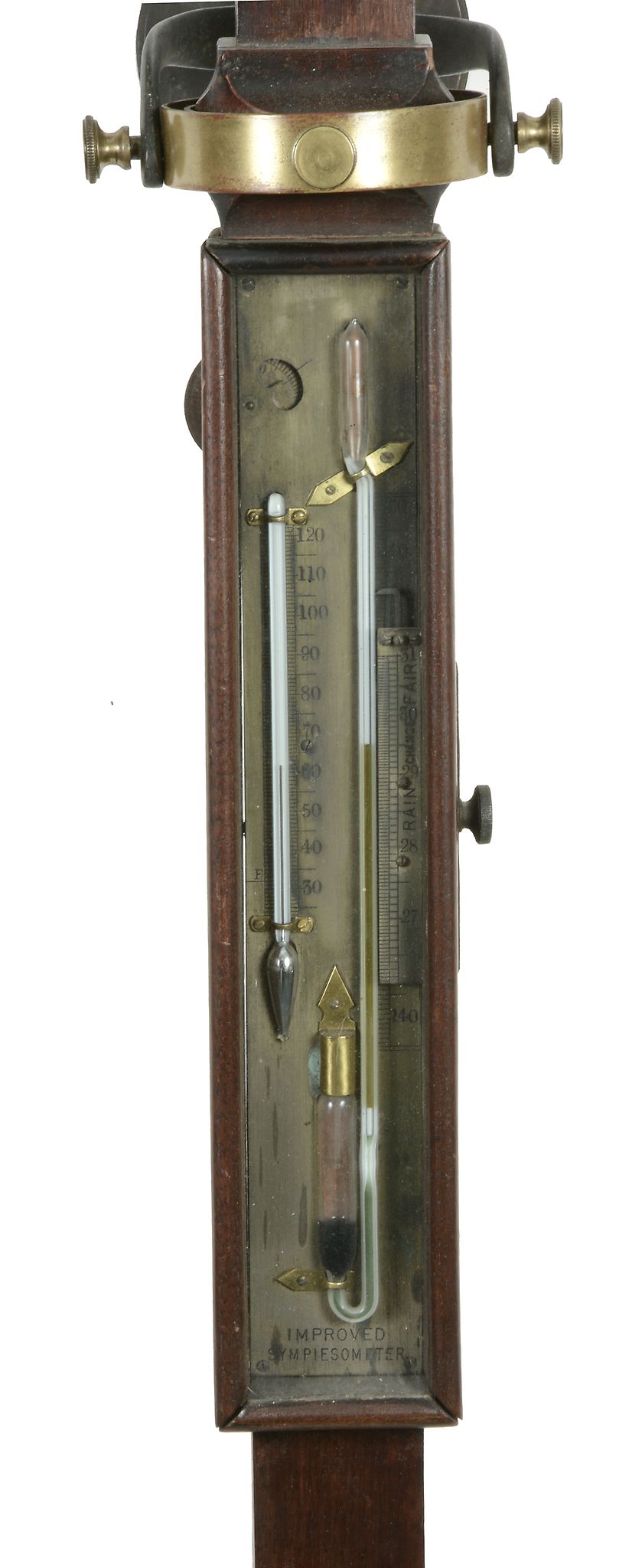 A rare Victorian mahogany mercury cistern tube marine stick barometer with... - Image 3 of 3