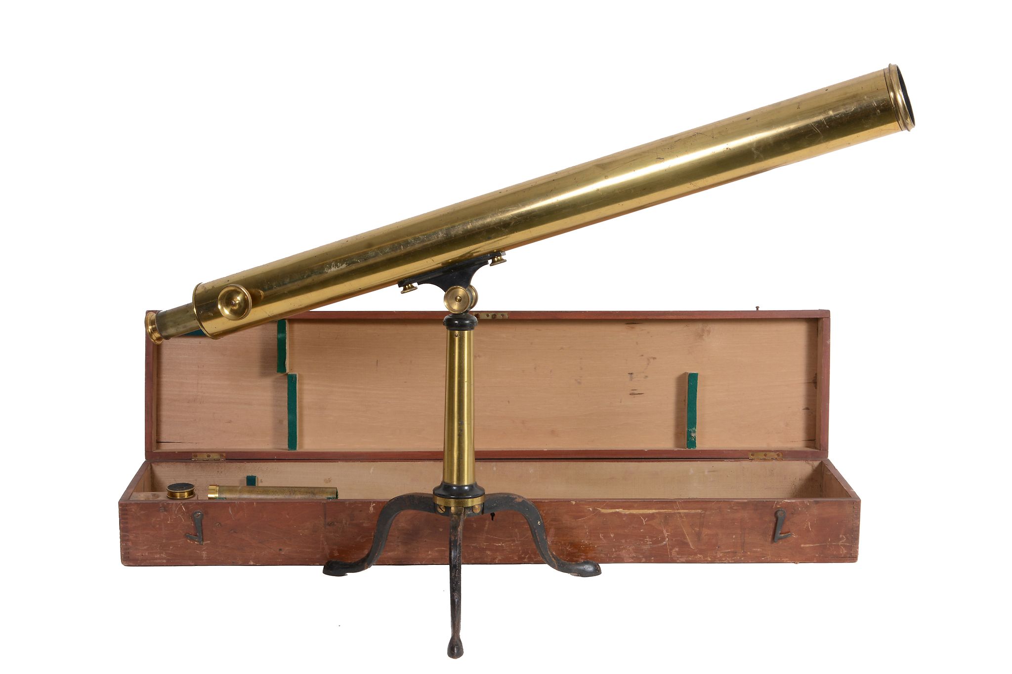 A Victorian brass 2.75-inch refracting telescope W