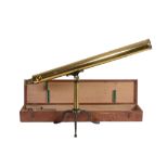 A Victorian brass 2.75-inch refracting telescope W
