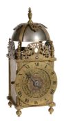 A fine Commonwealth period/Charles II Brass lantern clock Benjamin Hill, London