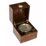 A brass mounted rosewood cased two-day marine chronometer Thomas Roberts