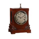 A Victorian mahogany night watchman's tell-tale bracket clock or noctuary...