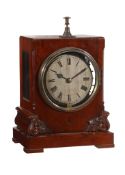 A Victorian mahogany night watchman's tell-tale bracket clock or noctuary...