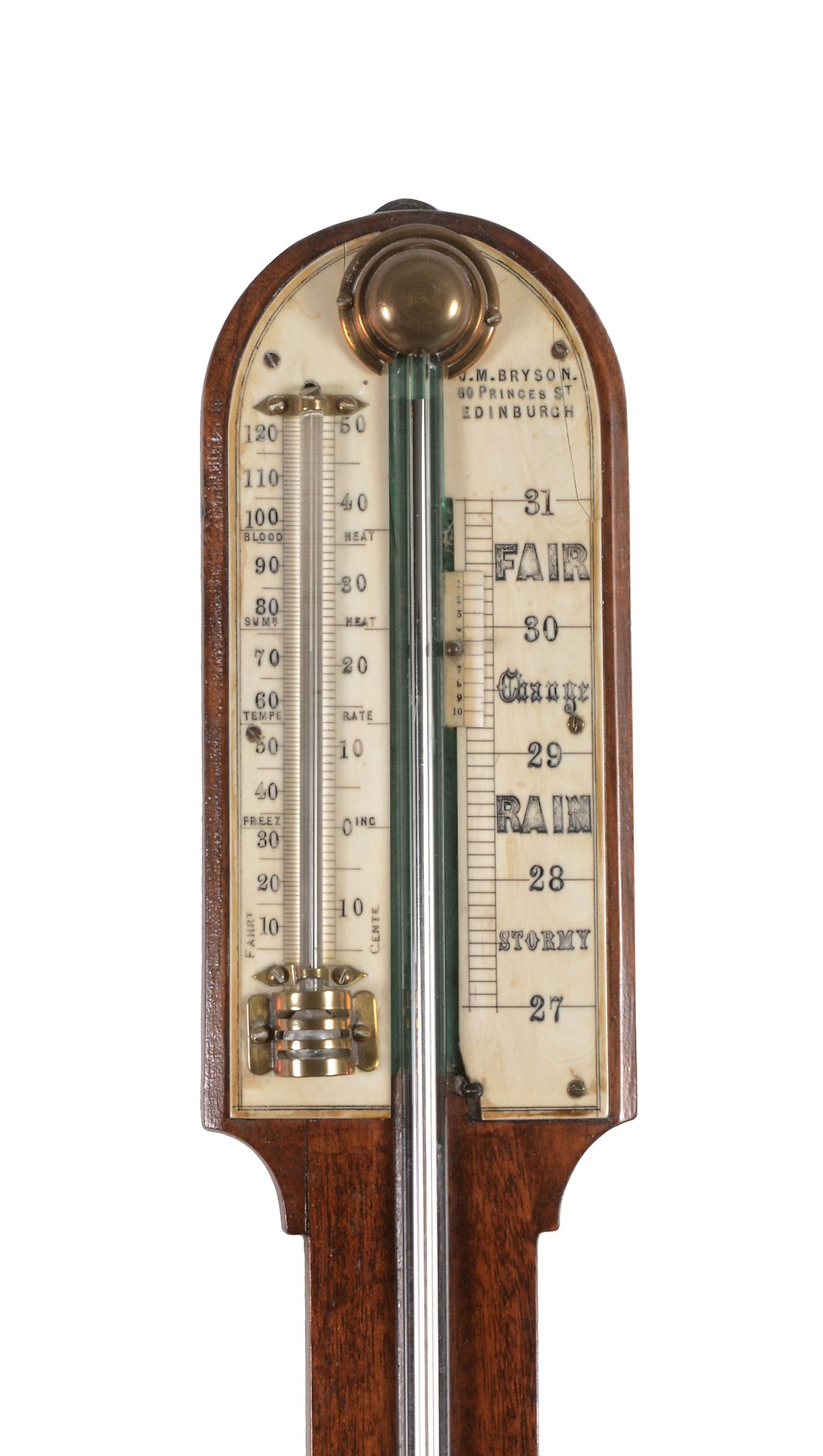 A Victorian Scottish mahogany mercury stick barometer James Mackay Bryson - Image 2 of 2