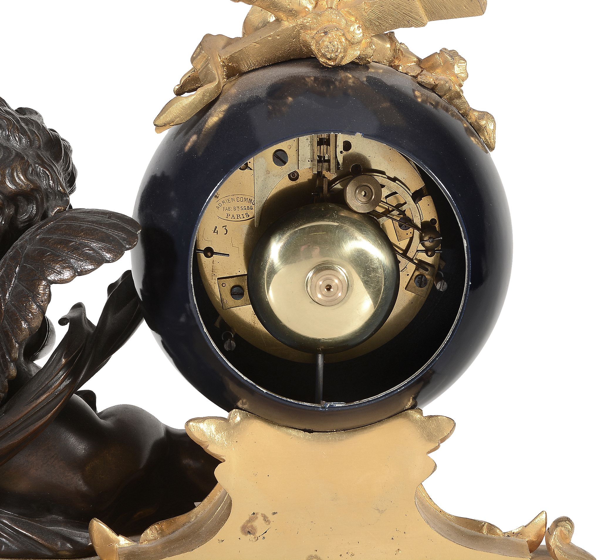 A French ormolu and patinated bronze figural mantel clock The movement with... - Image 2 of 2