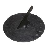 A fine English patinated brass garden sundial with equation of time Unsigned