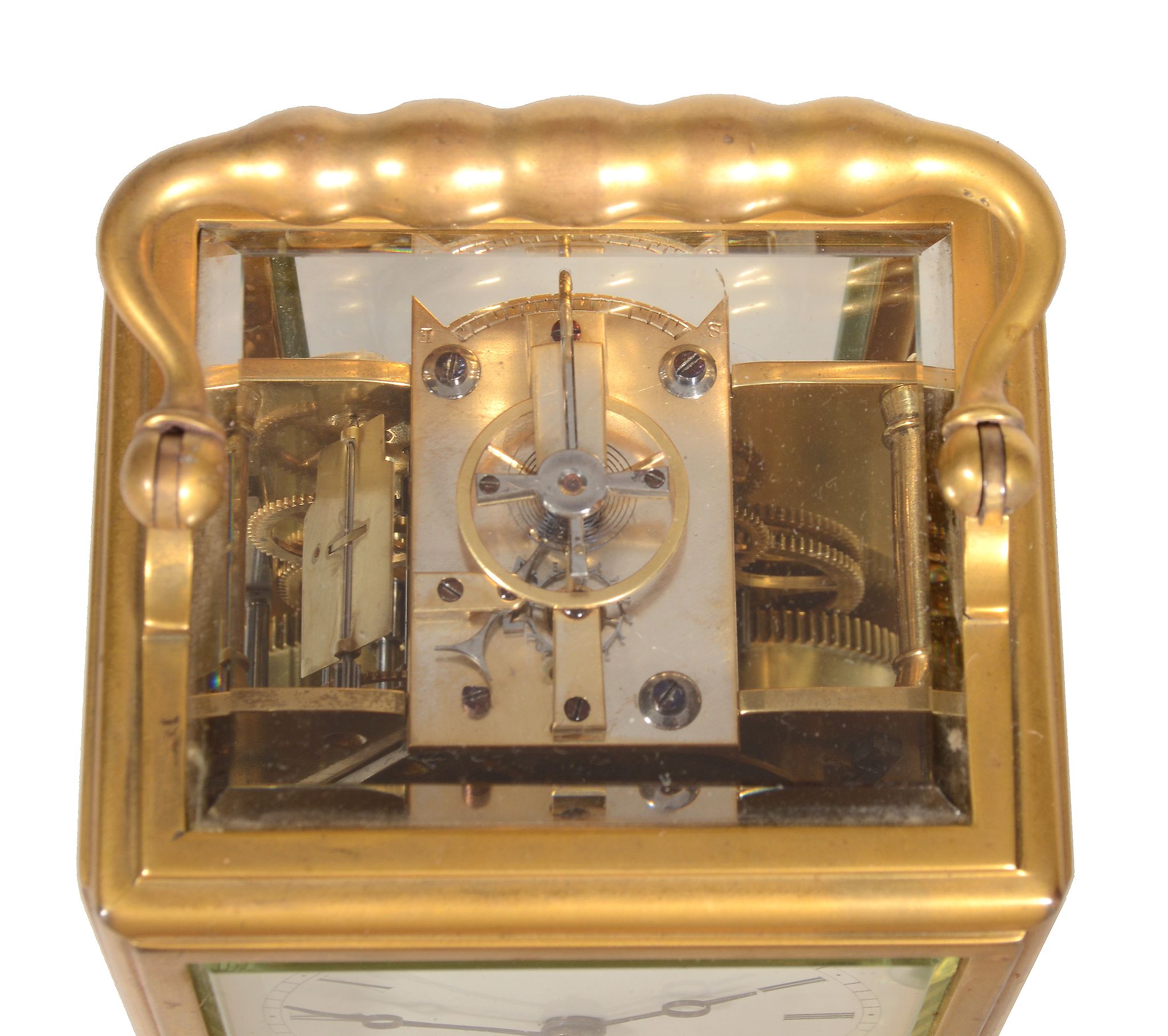 A French gilt brass carriage clock in one-piece case The dial signed for Bright - Image 2 of 4