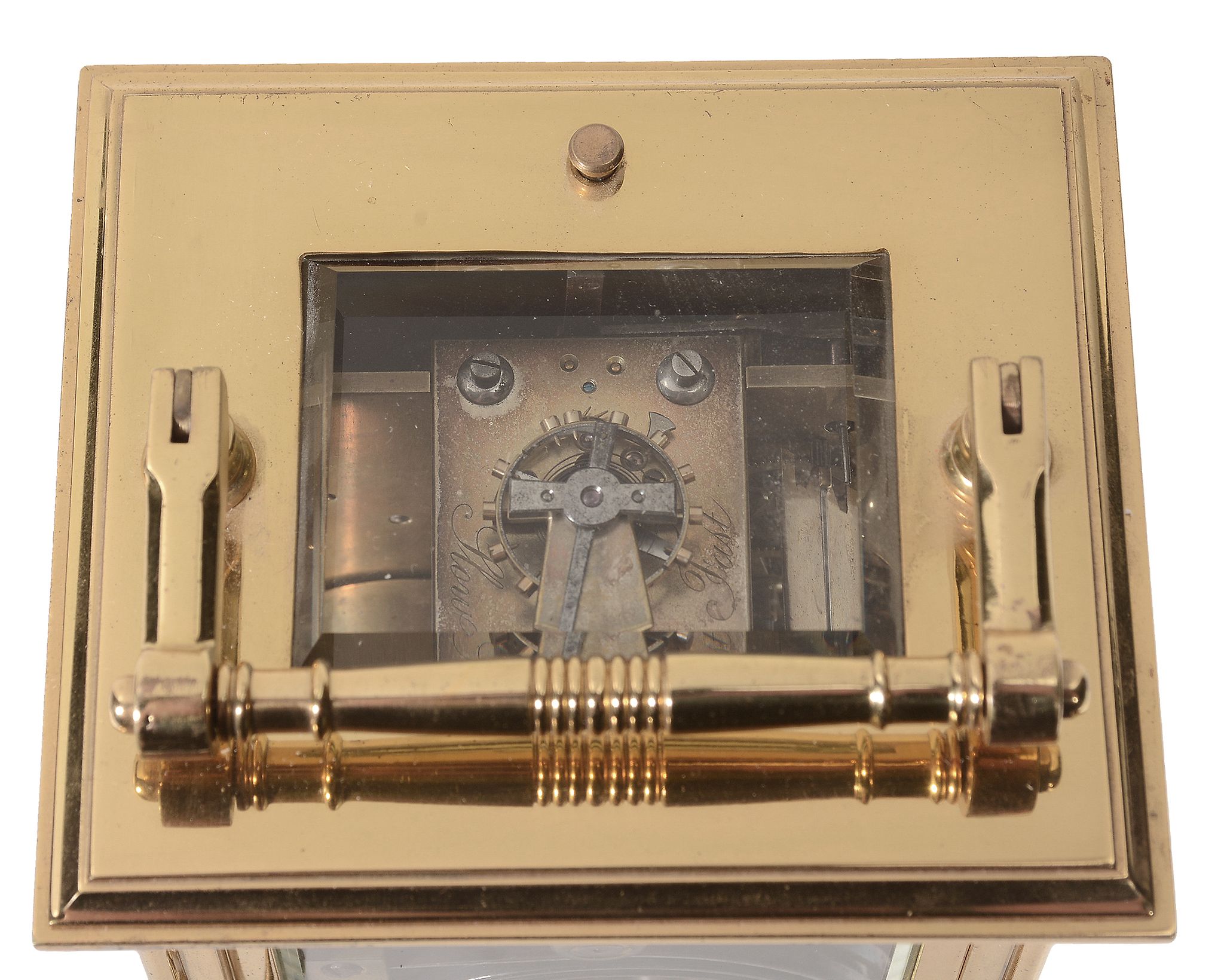 A French laquered brass petite sonnerie striking carriage clock with... - Image 3 of 3