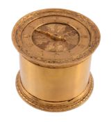 A very rare French Renaissance gilt brass circular horizontal tambour...