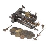 A rare English iron-framed pinion cutting engine Unsigned, probably Lancashire