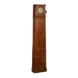 A Victorian oak night watchman's tell-tale longcase timepiece or noctuary...