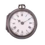 A silver cased verge pocket watch Signed for Edward Burgess