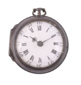 A silver cased verge pocket watch Signed for Edward Burgess
